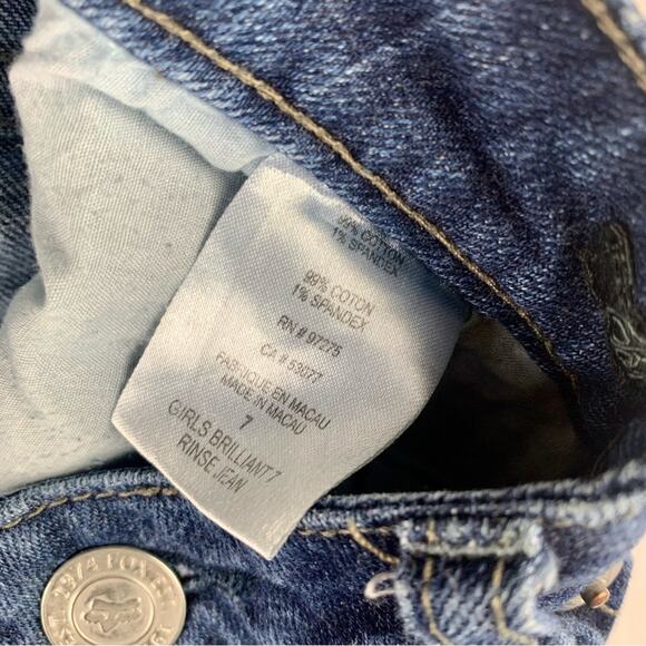 VTG FOX Racing Bootcut Denim Jeans Womens SZ 7 Rhinestone Embellished Logo Y2K - Picture 8 of 11